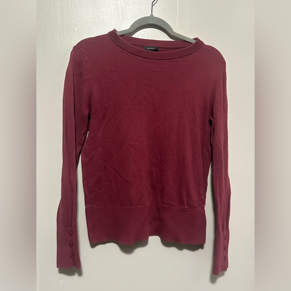 Halogen Deep Red Long Sleeve Blouse